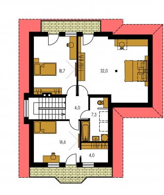 Mirror image | Floor plan of second floor - PREMIER 95